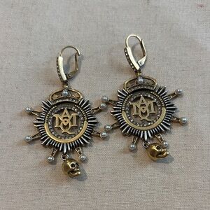 Alexander McQueen Antique Gold and Silver Sunburst Earrings vintage